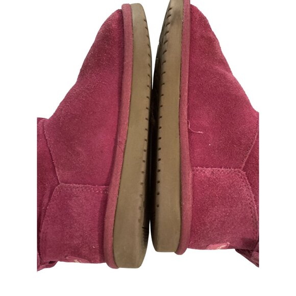 Koolaburra by UGG big Girls Size 3 Pink Suede Lined rear Bow Accent Boots - Picture 5 of 6